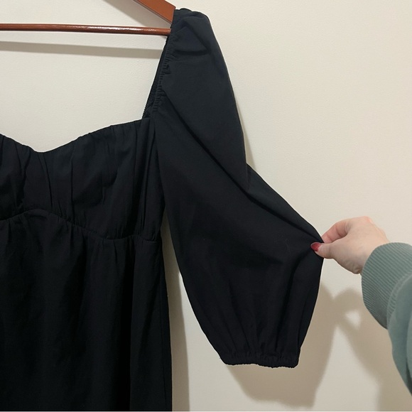 Reformation Farley Babydoll Mini Dress Whimsigoth Cottage Core Black Size 6 - Picture 11 of 15